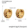 18k Gold-Plated Stainless Steel Plaid Zircon Earrings