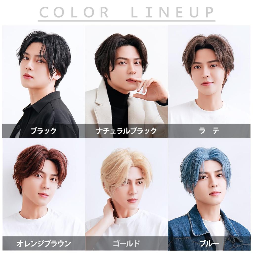 affiliated member 2024 innovative style wig black wig center part natural wig center part short Korean style pure black [TefuRe Men's Wigs] J-hair