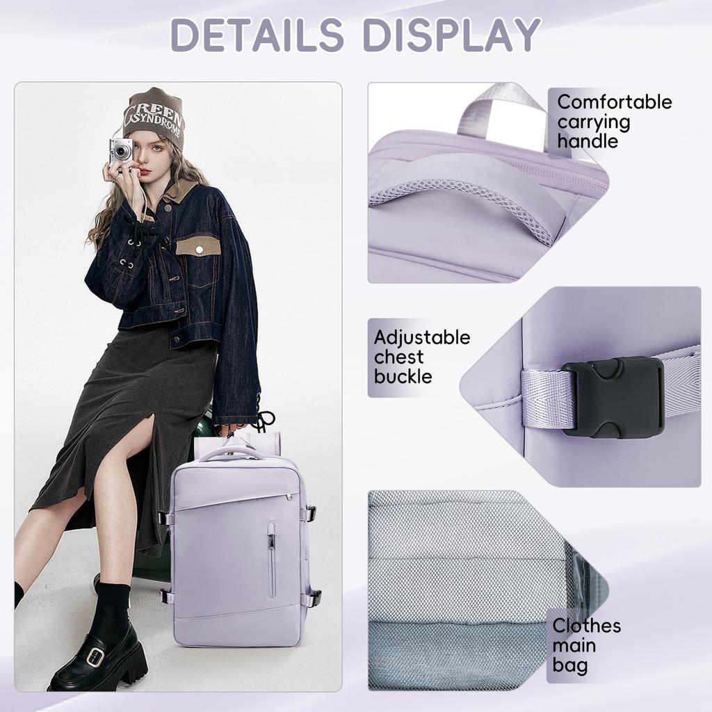Mochila de Viaje Antirrobo para Equipaje de Mano Hombres Mujeres Ryanair 40x20x25 Bolsa de Cabina Avión Maletín para Portátil
