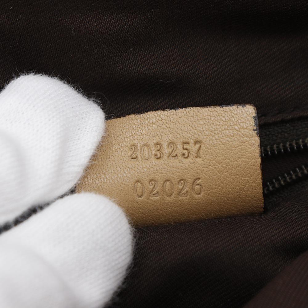 GUCCI Abbey line Shoulder Bag 203257 Brown GG canvas Women Used