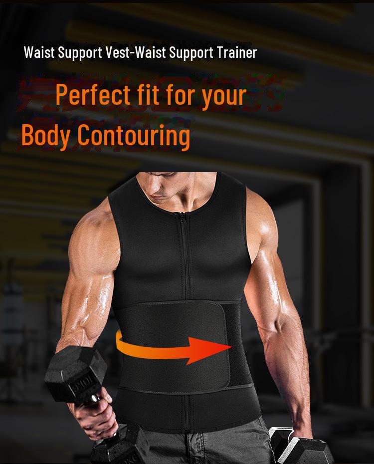 Men's Neoprene Waist Belt Vest: Sweat-Proof, Winter Warm, Body-Shaping, Sweat-Wicking Fitness Gear