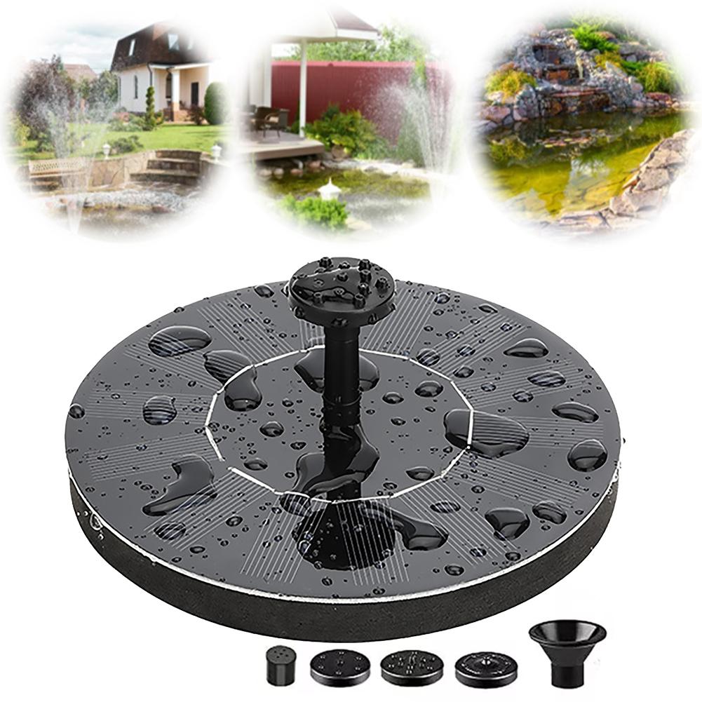 1W Solar Bird Bath Fountain with 6 Nozzles Solar Powered Floating Fountain Pump for Bird Bath Garden Pond Pool Fish Tank Outdoor