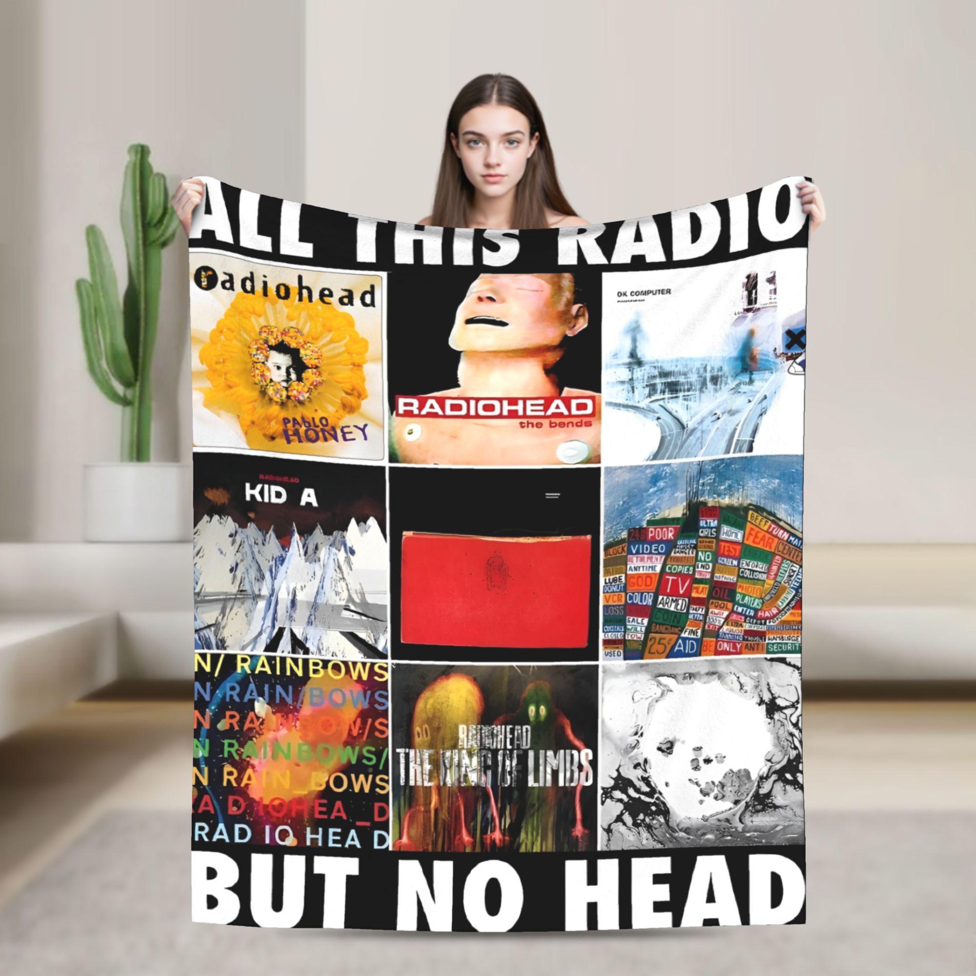 

Radiohead Rock Music Knitted Blanket Flannel Throw Blanket Bedroom Sofa Portable Ultra-Soft Warm Bedspreads 75x90cm