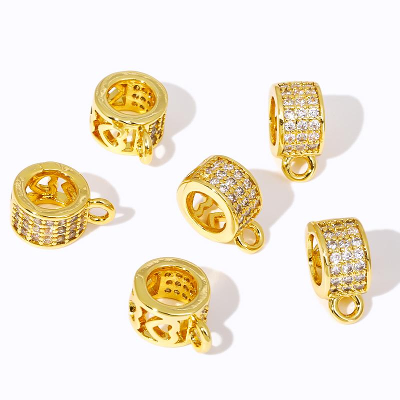 18K Gold Plated Pendants Charm Beads Bails For Jewelry,Pendant Connectors Bail For Bracelets Making DIY Accessories Findings