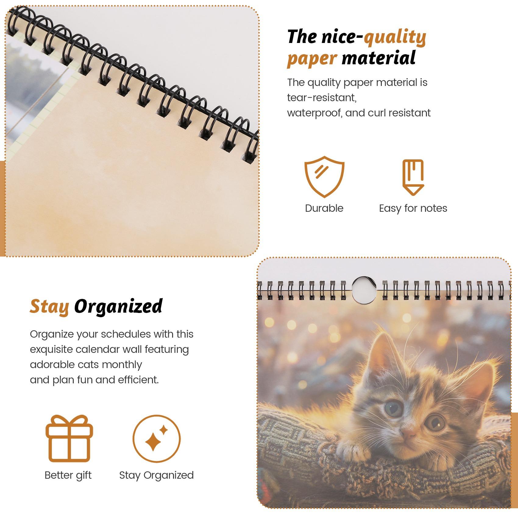 Good-Funny Cat Calendar, Cat Wall Calendar - 12 Month Planner Wall Calendar Family Planner Monthly Wall Calendar For Home