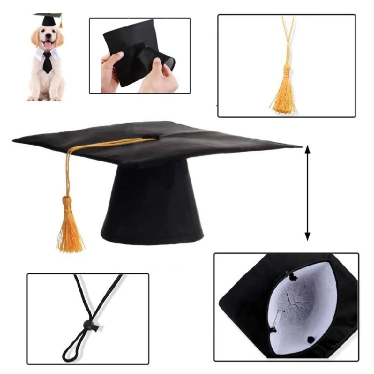 Pet Graduation Hat Birthday Parties Supply Hat Adjusting Belt Cat Bachelor Hat
