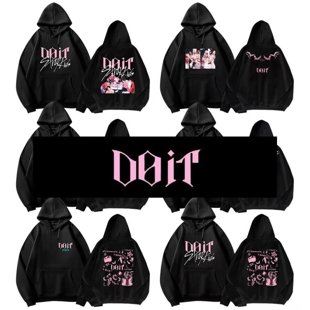 Bluzy Straykids Moda Płaszcz SK Gwiazda Kpop SKZ DOIT ubrania