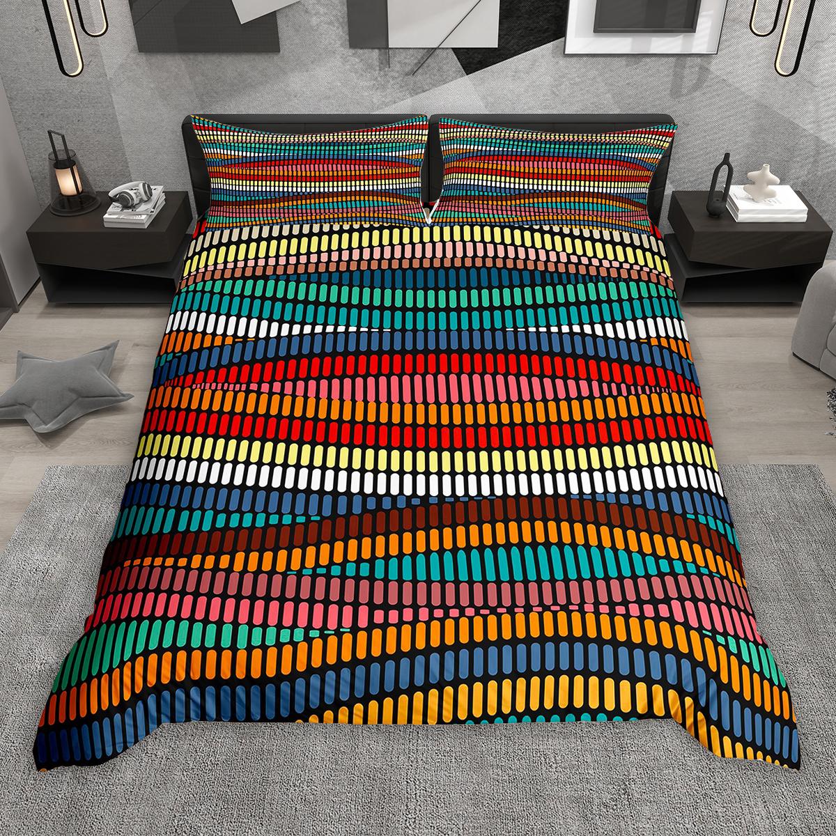 

Homewish Geometric Stripe Duvet Cover Set 2Pcs/3Pcs Modern Minimalist Bedding Set EU Single(135*200cm)3pcs