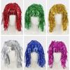 Glitter Halloween Colored Wig Funny Shiny Party Wig Short Foil Tinsel Wigs