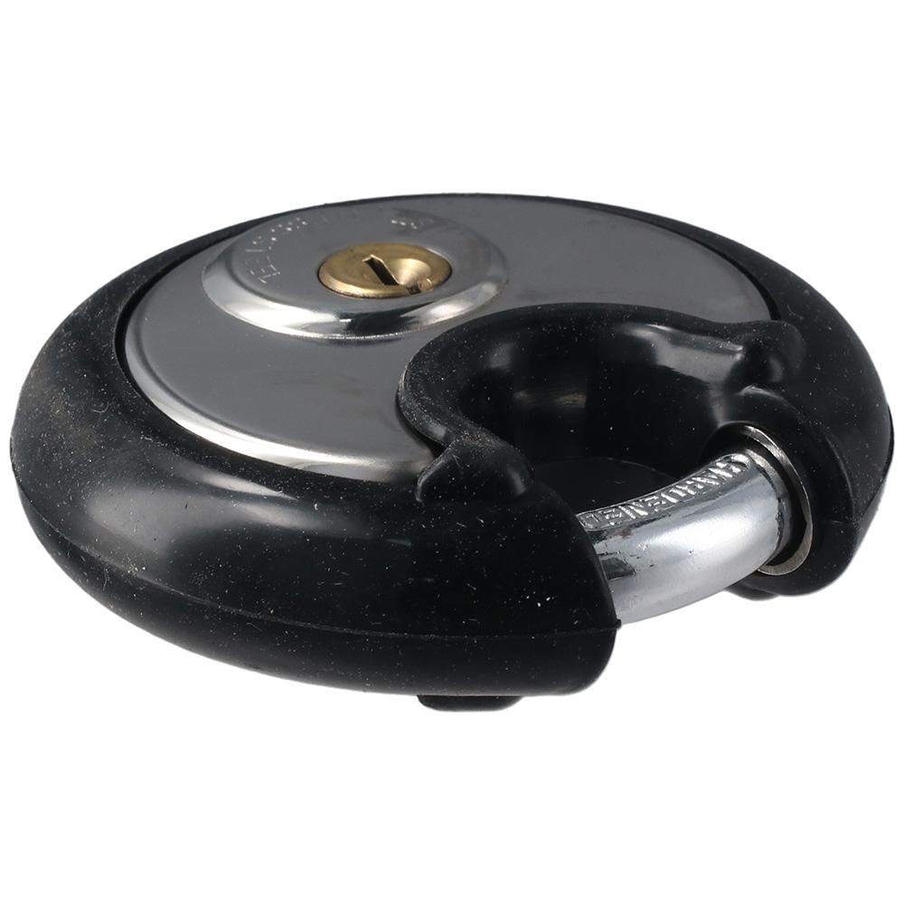 Stainless Steel Discus Lock 3/8 Inch Shackle Storage Lock for Warehouse, Garage and Outdoors