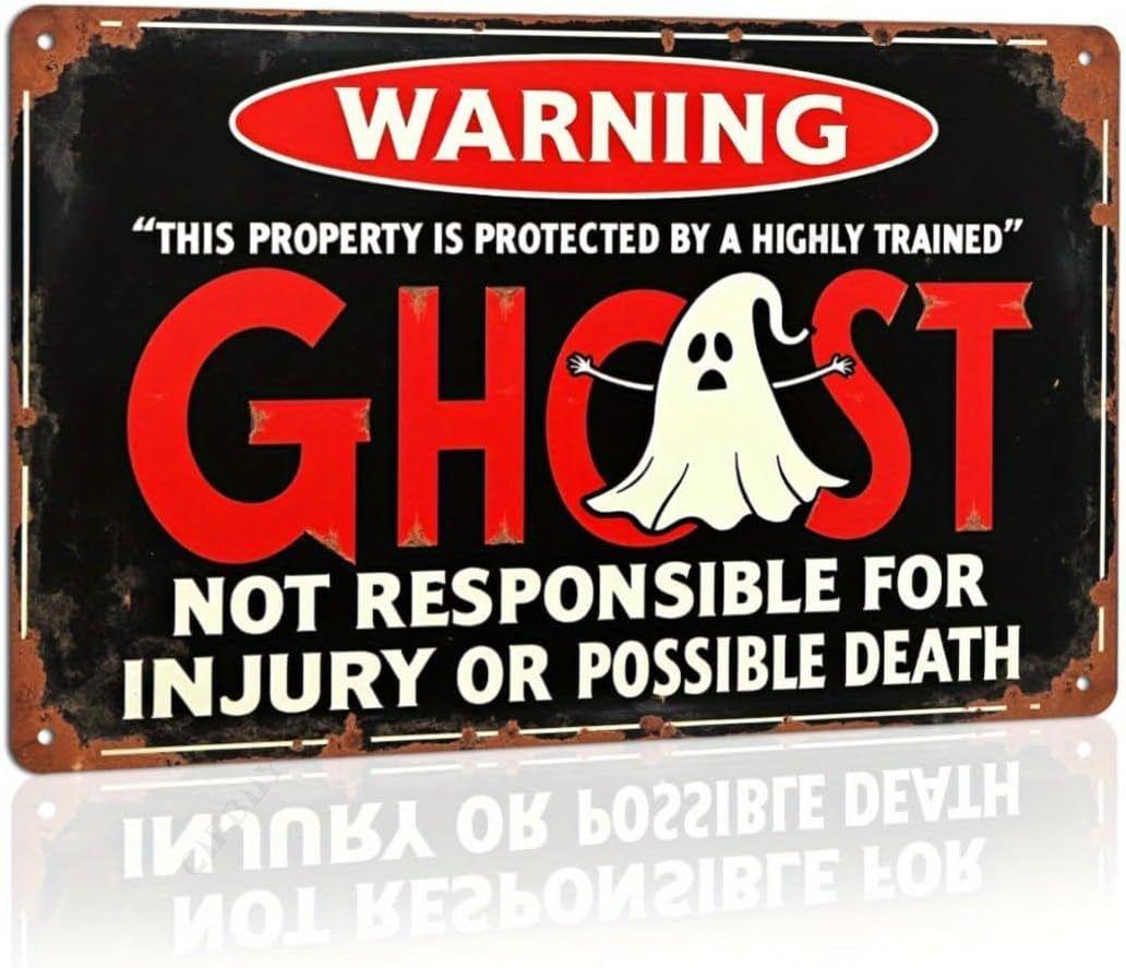 

Halloween poster on the wall, metal plaque 20x30cm