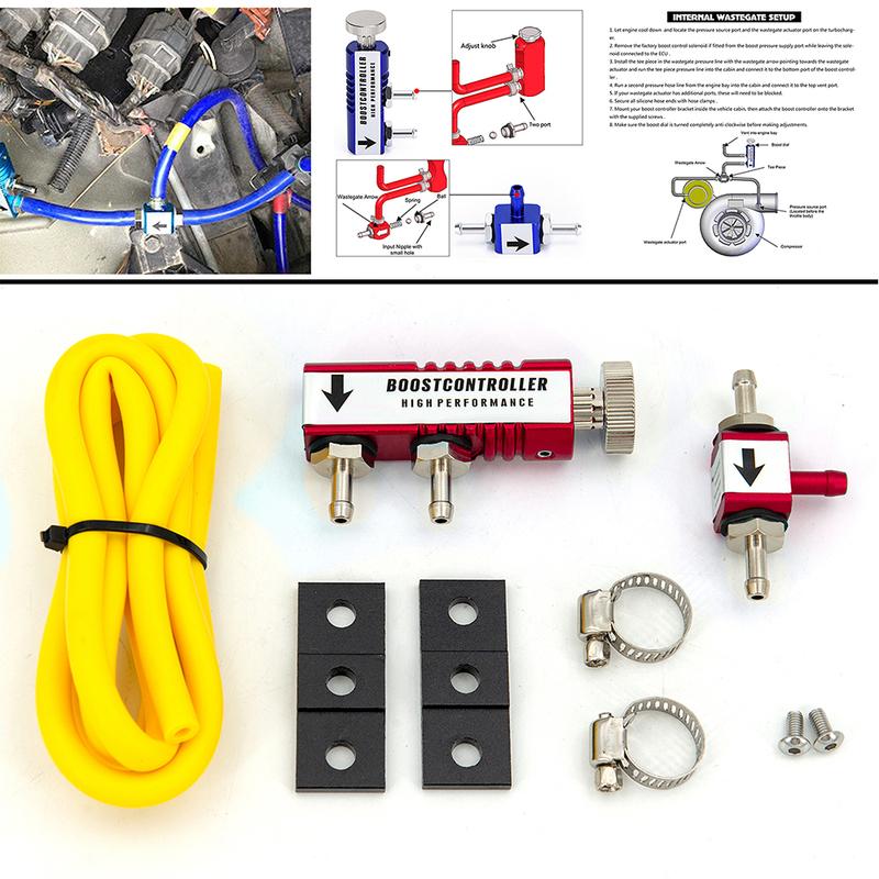 Universal Racing Adjustable Manual Turbo Boost Valve Controller Kit 1-30 PSI In-Cabin Booster Control