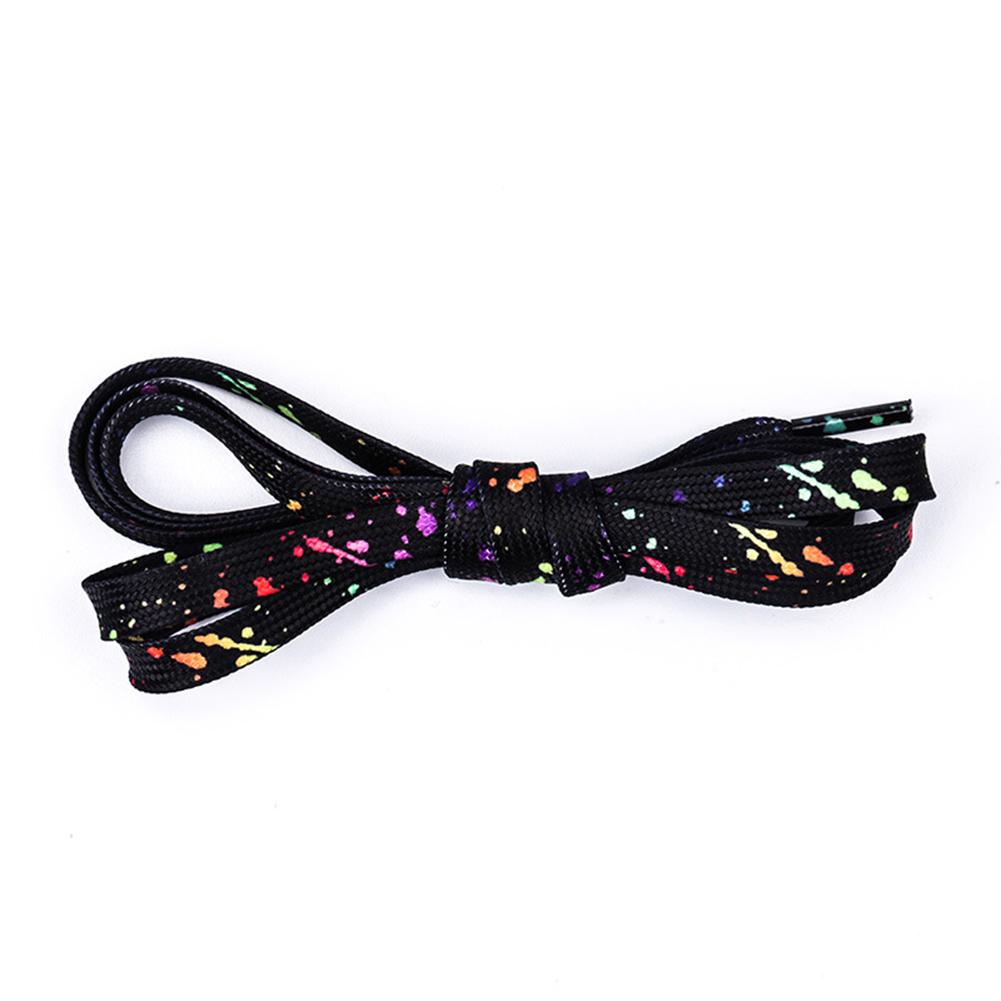 Kleurrijke Stippen Schoenveters Cartoon Print Mode Unisex Platte Schoenveters Hoge Canvas Sneakers Schoenveter Sportschoenveters Ofwhi 120cm black
