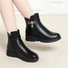 Leather Women Boots  Winter Thick Wool Lined Genuine Leather Women Snow Boots Large Size Women Winter Shoes