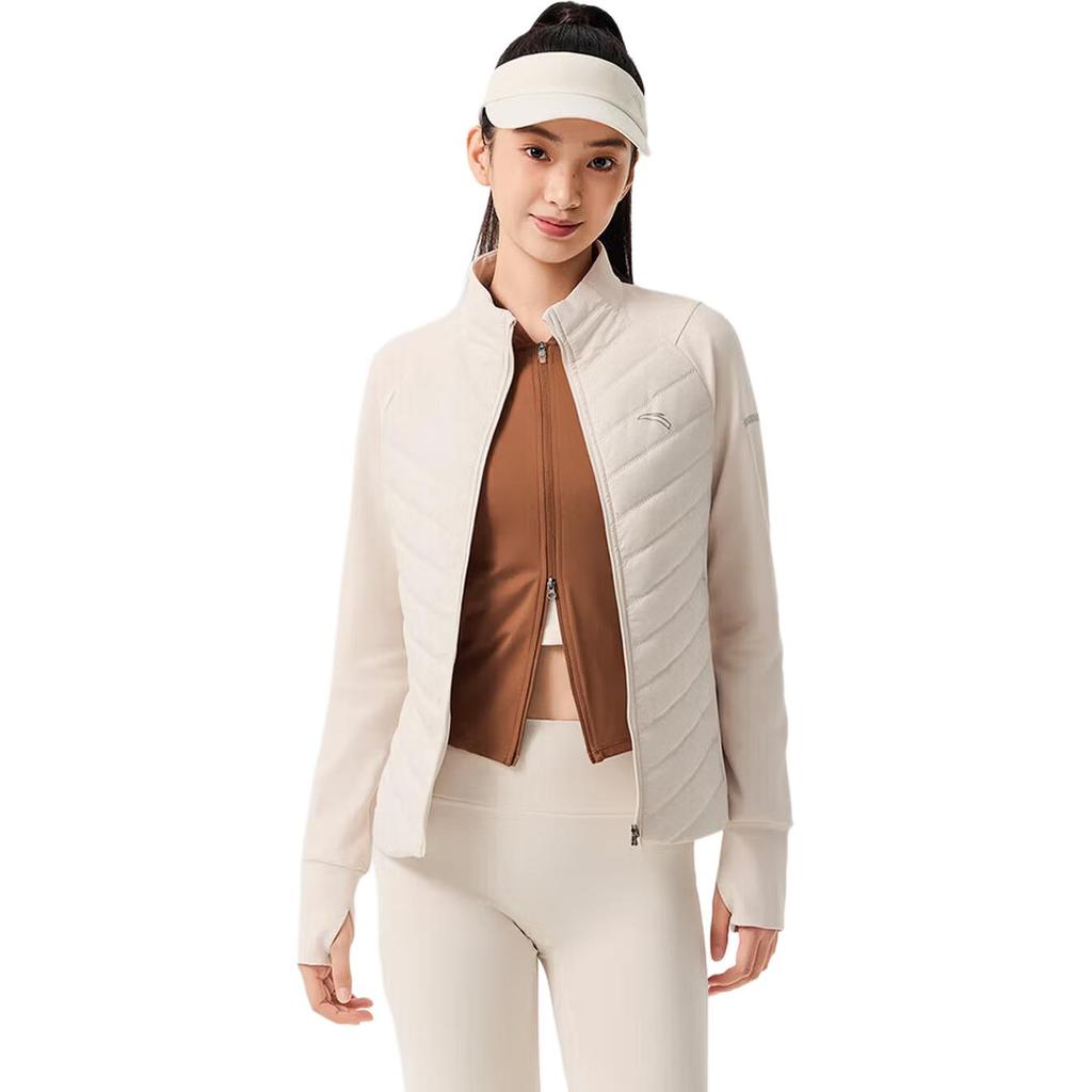 Anta Simple Casual Versatile Solid Color Stand Collar Slim Fit Warm Cotton Jacket Women outerwear 162545602-1