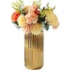 WHJY 7 Inch Nordic Minimalist Ceramic Vase, Creative Home Decoration, Home, Office, Centerpiece,Table and Wedding, Bridal Shower - Gold Finish