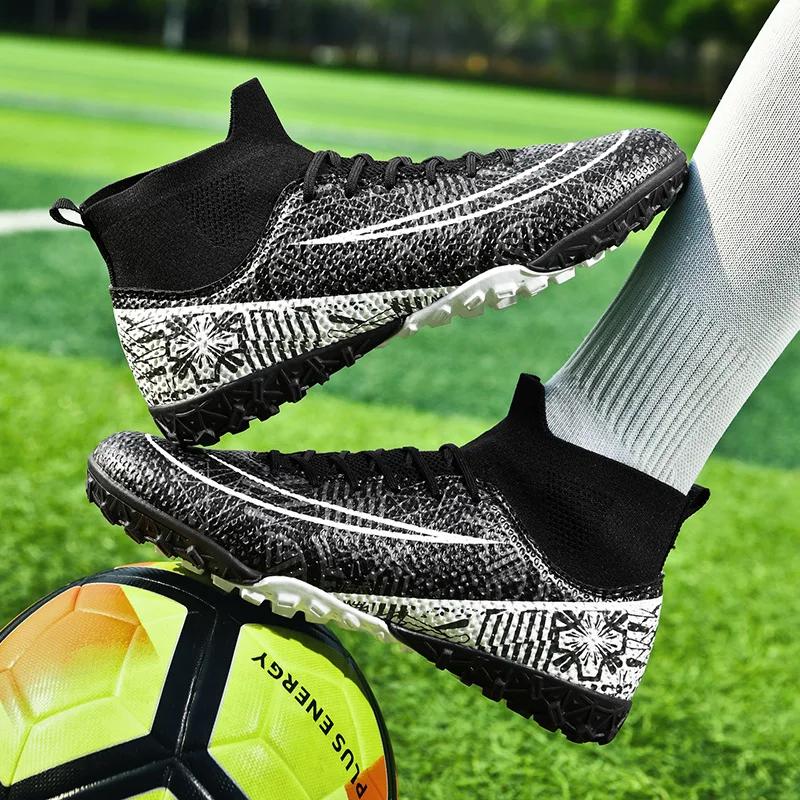 Men Society Football Boot Original Artificial Grass Long Spikes Football Futsal Shoes Outdoor Sports Soccer Shoes for Man