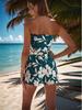 2025 European & American Strappy Bandeau Women's Printed Fashion Set with Chains