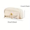 Student Cute Pencil Bag Button Cotton Cord Cloth Stationery Bag School Supplies Large Capacity Storage Bag DIY Children Pen Case