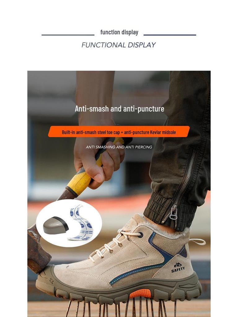 Herren Komfort Sicherheitsschuhe: Rutschfest, Stahlkappe, Durchtrittsicher, Verschleißfest, Durchstichsicher, Ermüdungsreduzierender Schutz für langes Stehen.