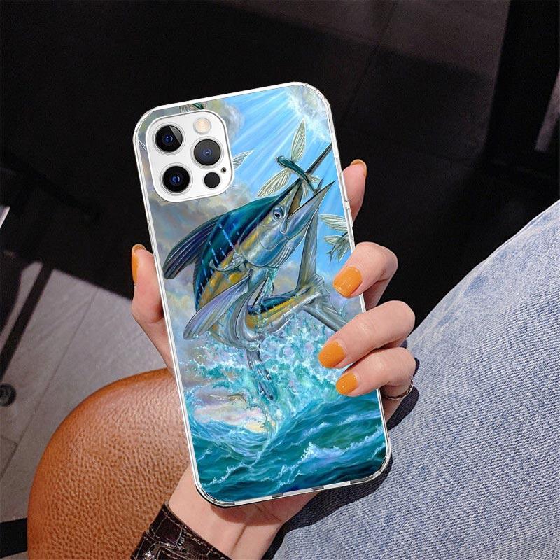 Offshore Angling Fishing Fish Rod Phnoe Case for Iphone 17 Air 16 11 12 13 Mini 14 Plus 15 Pro Max 7 8E SE 2020 16ProMax Phone C