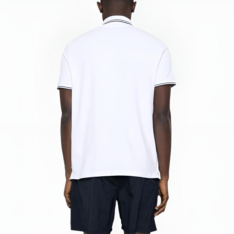 STONE ISLAND Ss25 Logo Slim Fit Polo Shirt Men Tops White K1S1522002-SCS0018-V1001