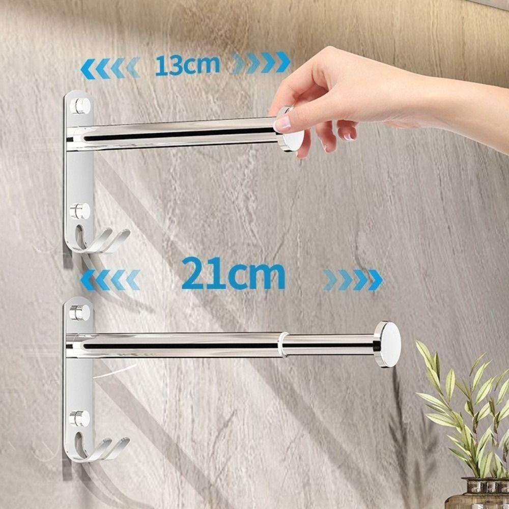 2Pcs Stainless Steel Clothes Drying Hanger Wall-mounted Balcony Drying Hook  Kitchen