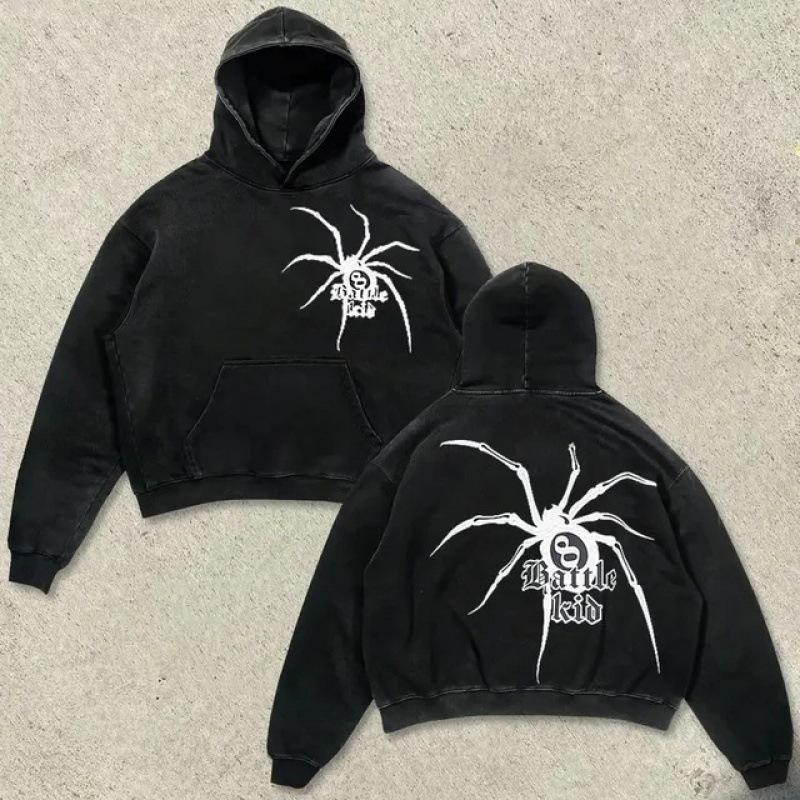 Felpa con cappuccio da uomo Street Fashion Trend Brand Teschio Stampa Digitale 3D Casual Larga