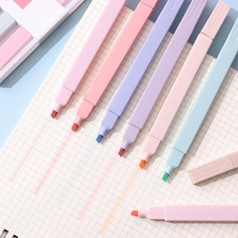 6 Pezzi Evidenziatori a Punta Scalpello Evidenziatori Marcatori Evidenziatori per Bibbia Penna Fluorescente Penna Segnalibro per Bibbia Cancelleria Scolastica