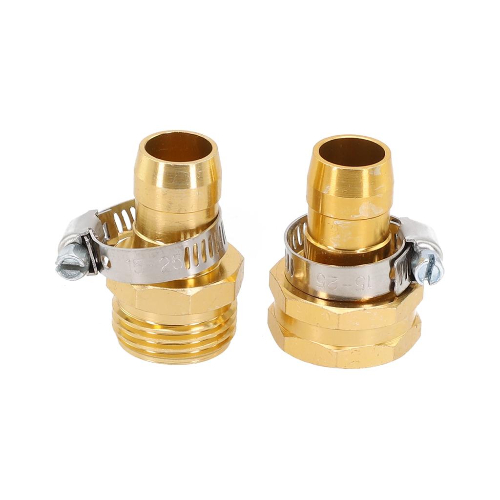 1set 0f 3/4 Inch Garden Brass Mender End Repair Kit Hose Connector Male Female