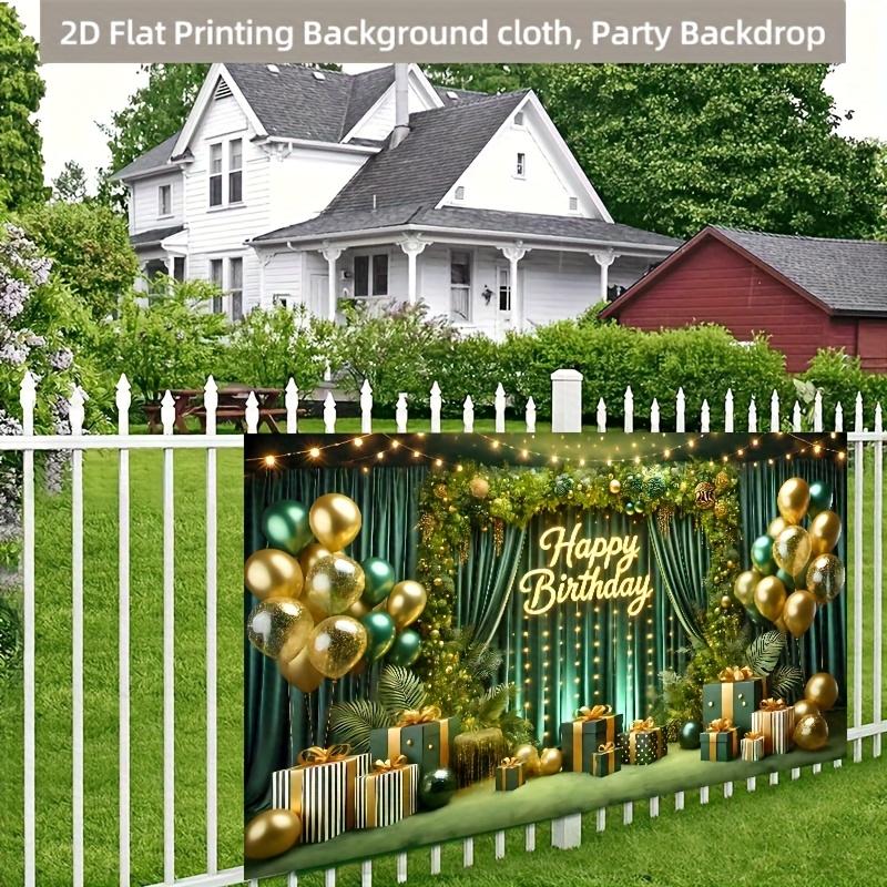 1 Piece of 2D Flat Plant Balloon Neon Birthday Polyester Photo Background Fabric Party Banner and Flag
