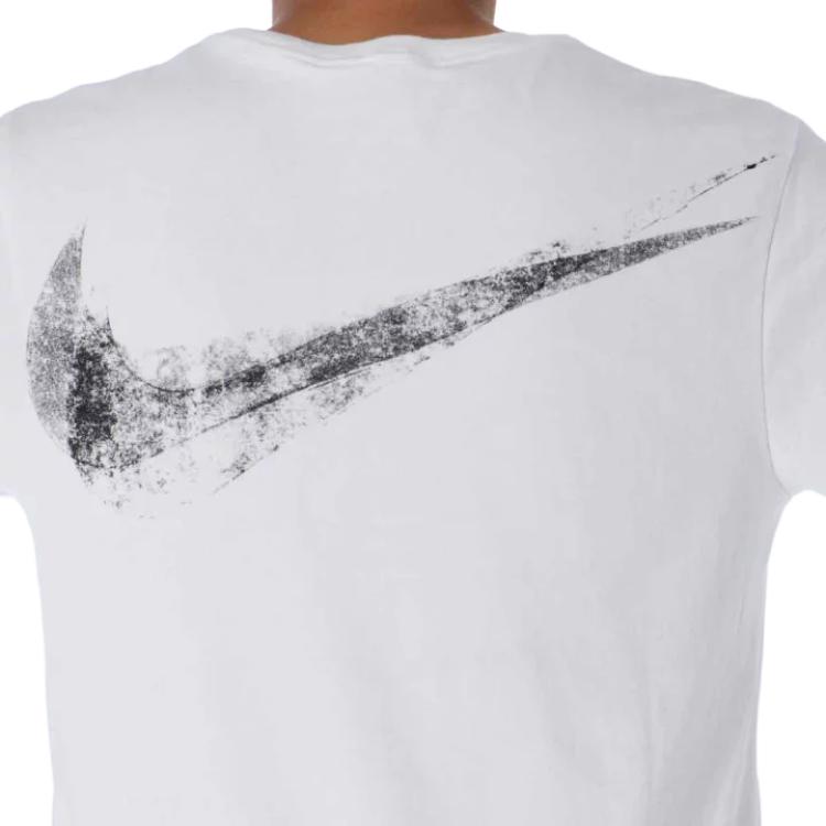 Nike Logo Print Rundhals Bequem Atmungsaktiv Kurzarm T-Shirt Herren Oberteile Weiß HF5247-100