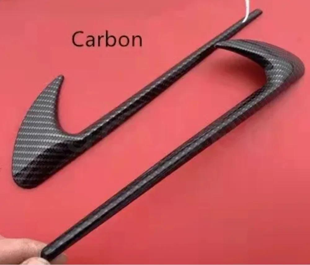 Stickers A Pair Side Fender Abs Emblem Sliver Black Carbon Fiber Pattern For Mercedes Benz AMG A B C E S G Class Car Accessories