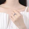 New Moissanite Ring 925 Sterling Silver Shining Adjustable Simplicity Exquisite for Women Jewelry Wedding Plated 18K White Gold
