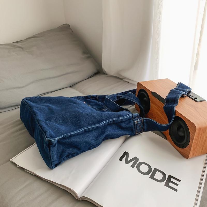 Denim Crossbody Bag Women's Large Capacity Messenger Bag Student Shoulder Tote Bag