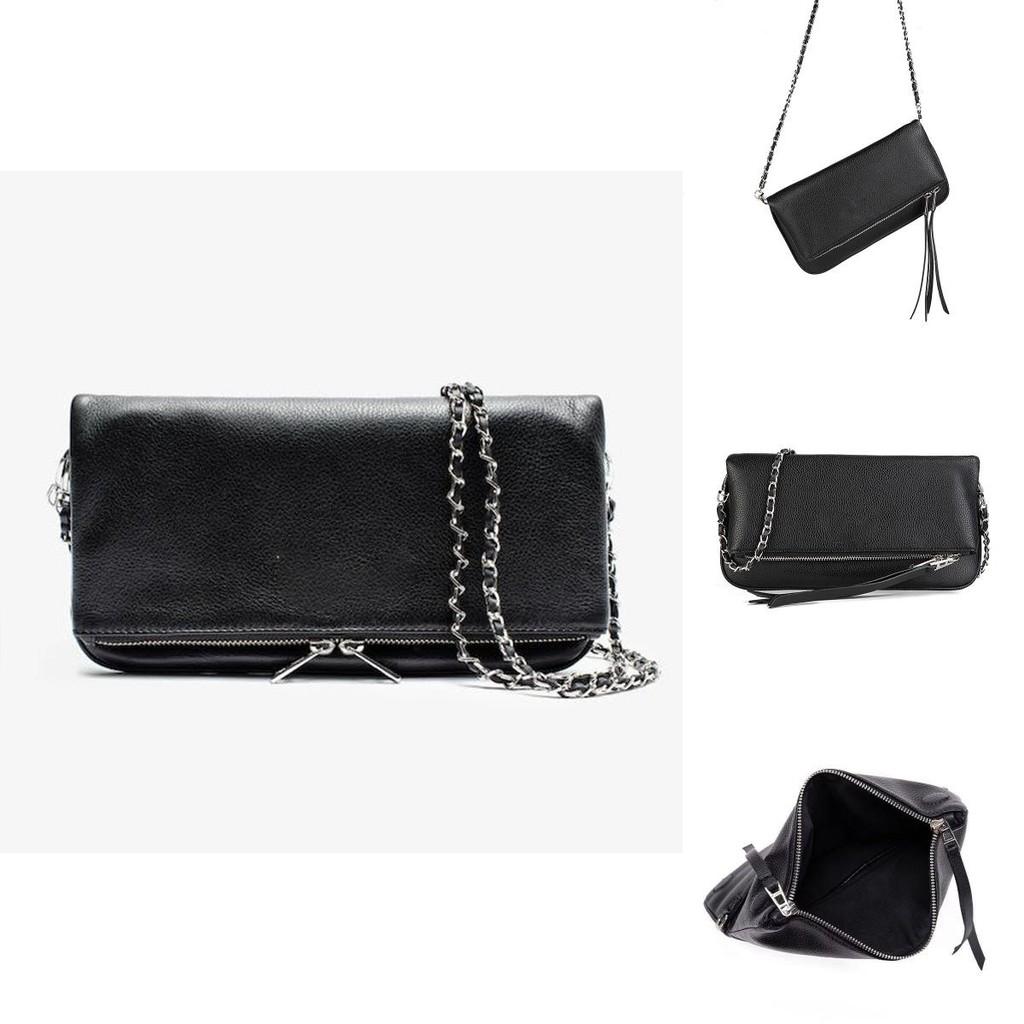 Solid Color Crossbody Bag With Chain And Foldable Design For Women