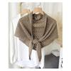 Korean Japanese Style Solid Striped Hollow Large Triangle Scarf For Women