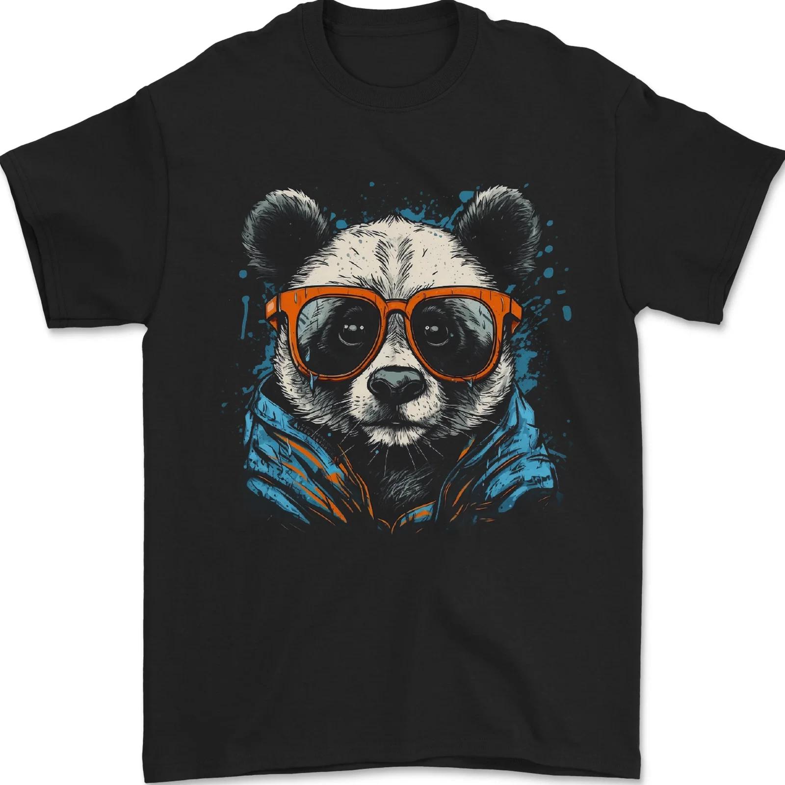 A Cool Panda Wearing Glasses Mens T-Shirt 100% Cotton XL