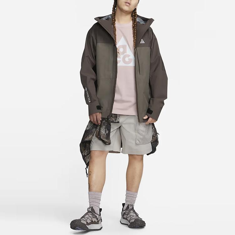 Nike ACG Triangle Logo Print Sports Crew Neck T-Shirt Men Tops Pink DJ3644-601