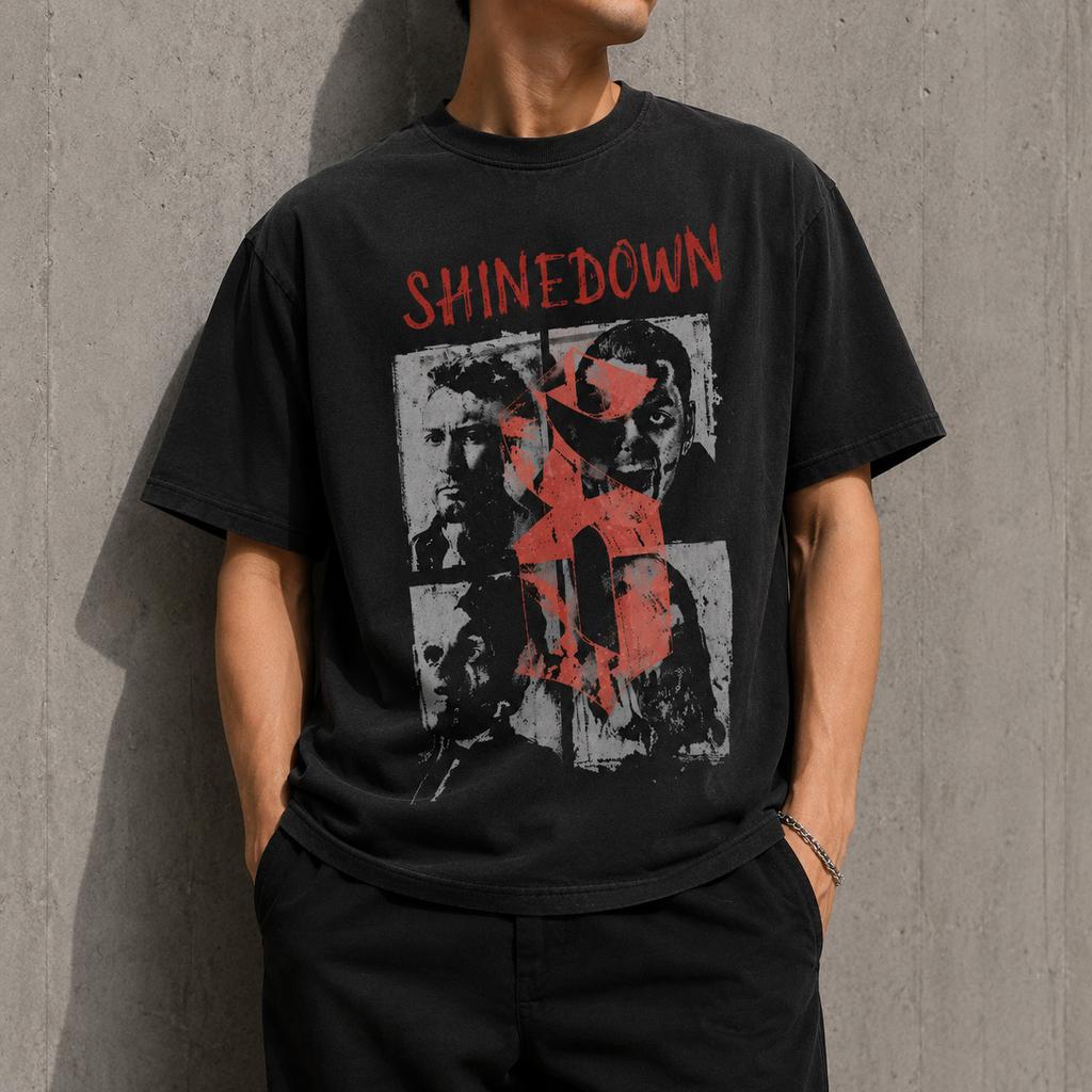 Shinedown Band Members T Shirt Vintage Graphic Tee Alternative Rock Unisex Gift