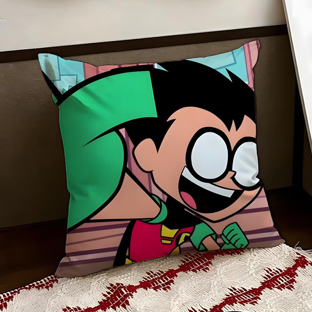 Anime TTeen TTitansS Go Cushion Cover Reversible Soft Durable Pillow Cover Home Car MultiScene Use for Daily Comfort