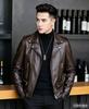 Autumn and winter men's leather jacket locomotive clothing handsome sheepskin new leather jacket European and American large size coat