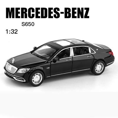 1/32 Scale Benz S650 V12 Luxury Diecast Car Model Toy, Pull Back Toy Vehicle with Sound and Light for Kids Toddler Boys Girls Gift Collection