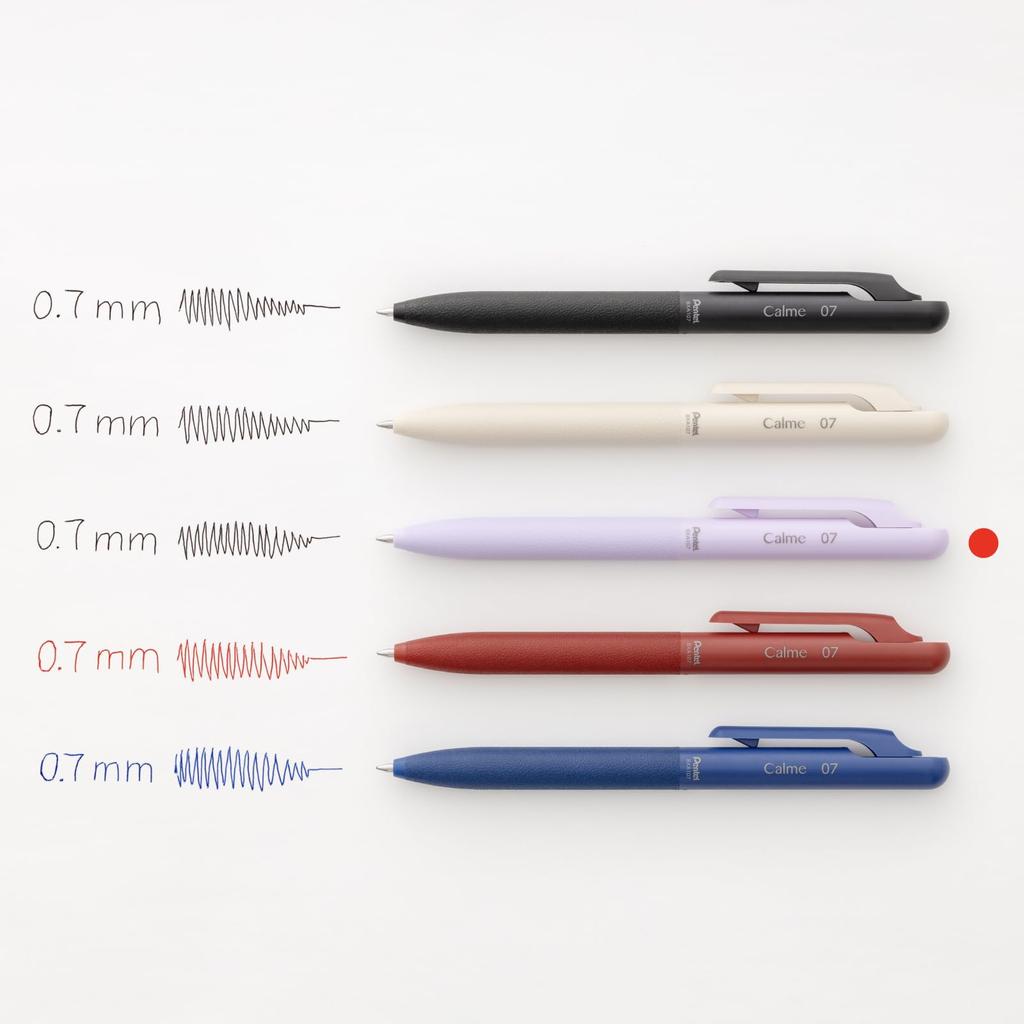 PENTEL Calme Ballpoint 10 Oil-Based Pen, 0.7mm, Purple, Pens, BXA107V-A (10)