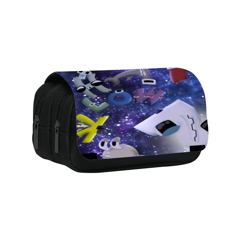 Alphabet Lore Double Layer Pencil Bag With Nylon Material For Students And Collectors