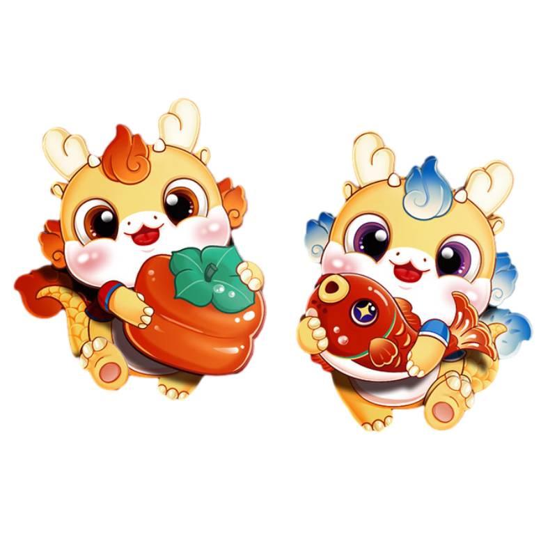 Festlig kinesisk stil 3D välsignelse dörrklistermärke set för inomhus Vårfest dekoration