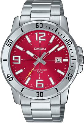 Casio Standard Analog Quartz Wristwatch MTP-VD01D-4BV Metal Band Red