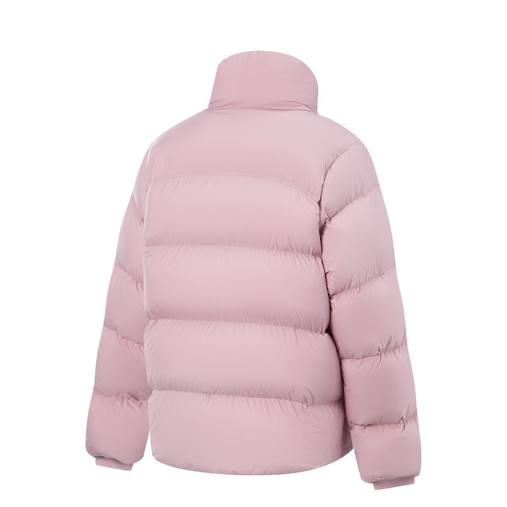 Li Ning Veste courte en duvet pour femme avec col montant 3D et logo à fermeture éclair AYMV186-7
