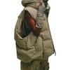 Adidas Originals X Hamcus FW23 Solid Color Three-Stripe Logo Zip-Up Hooded Down Jacket Unisex Outerwear Khaki IY5050