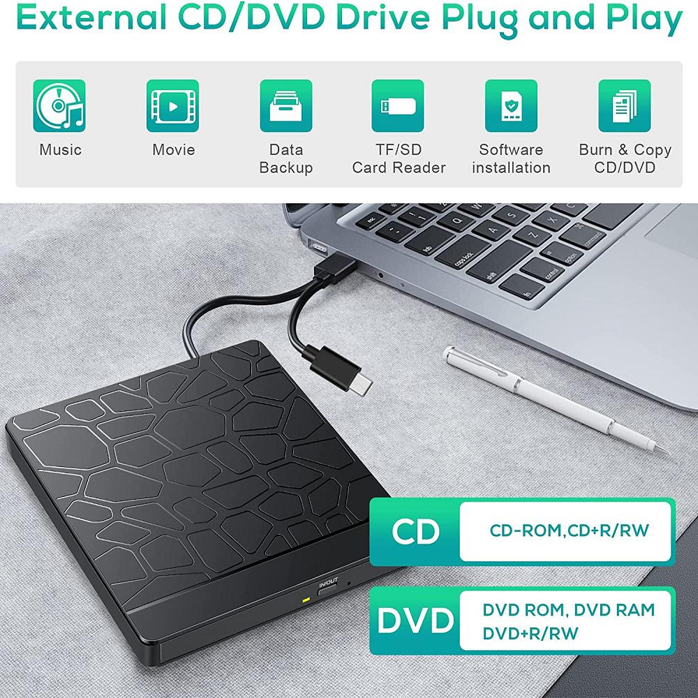 ultra-thin usb3.0 external mobile optical Drive notebook DVD-RW DVD/CD The MacBook laptop, the type-c port CD Driver